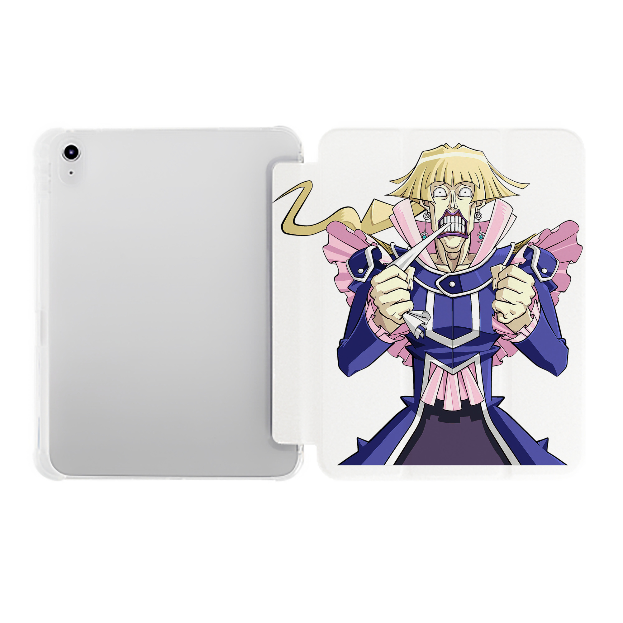 （画像用） 遊☆戯☆王 Yu-Gi-Oh! IPad ケース ペン収納付き 三つ折りスタンド PUレザー×シリコン 対応機種9.5/10.5/10.9インチ